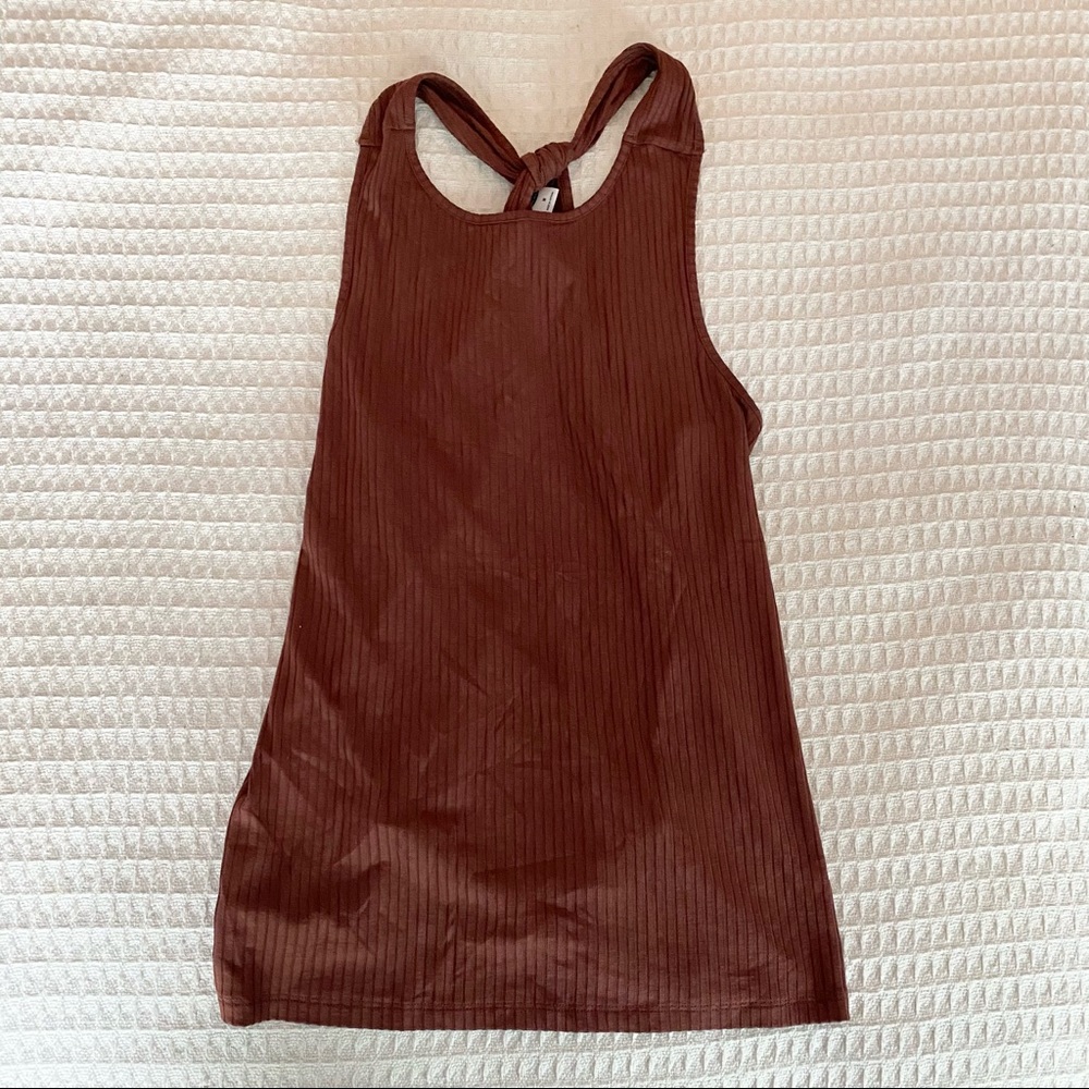 Old Navy sleeveless twist Racerback ribbed tank brown size Medium
